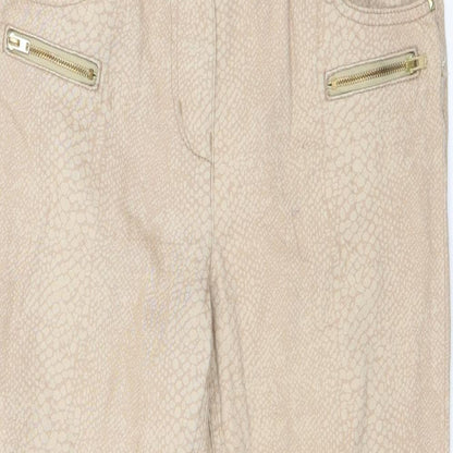 BHS Womens Brown Animal Print Denim Skinny Jeans Size 10 L27 in