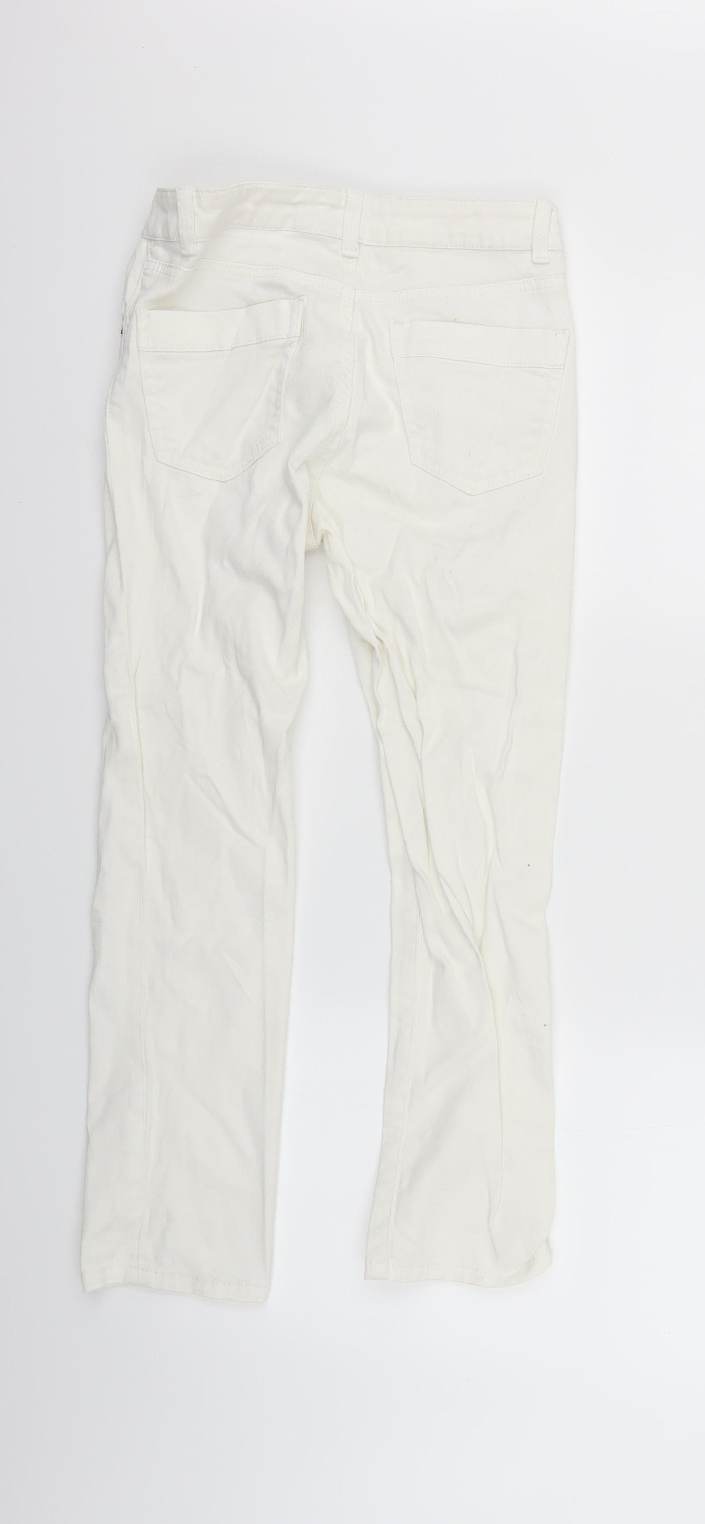 Womens UK Size 6 Waredenim Regular Fit Skinny White Jeans