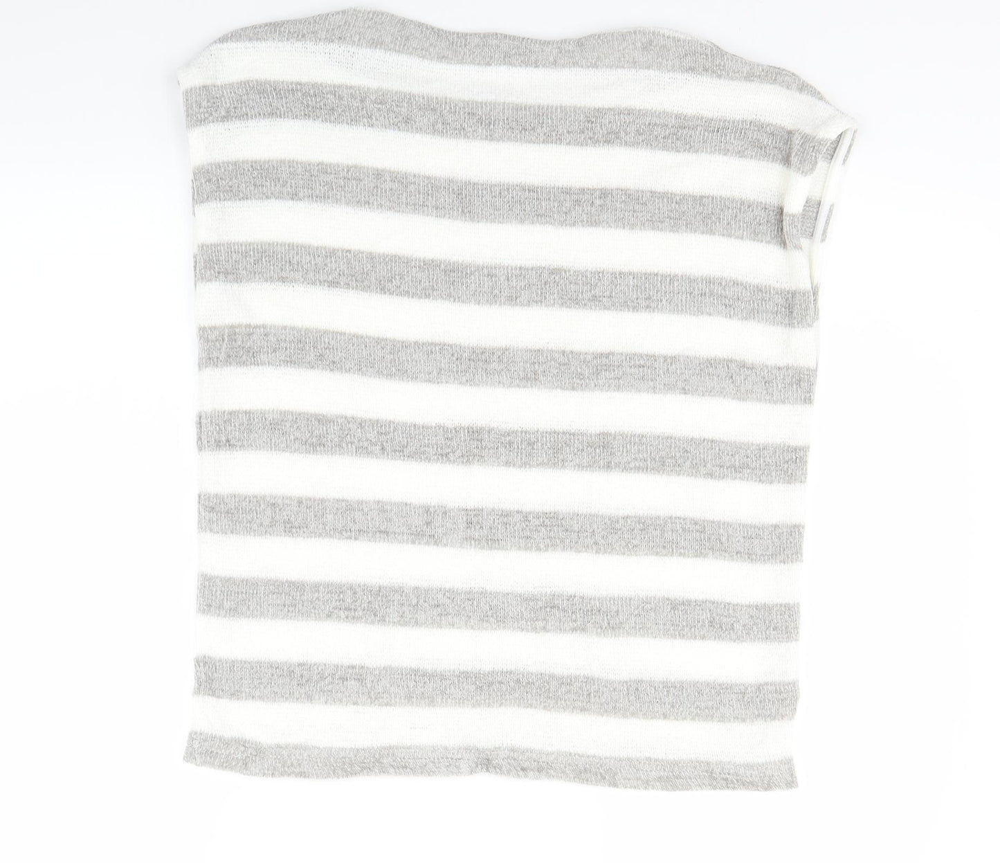 TU Womens White Striped  Vest Jumper Size 12