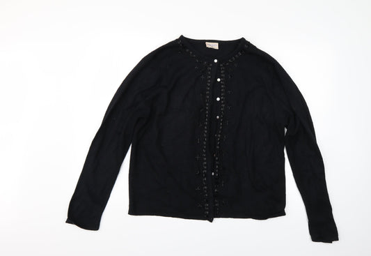 Womens UK Size XL mackays Black Cardigan Jumper