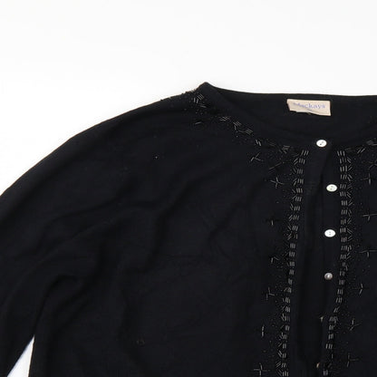 Womens UK Size XL mackays Black Cardigan Jumper