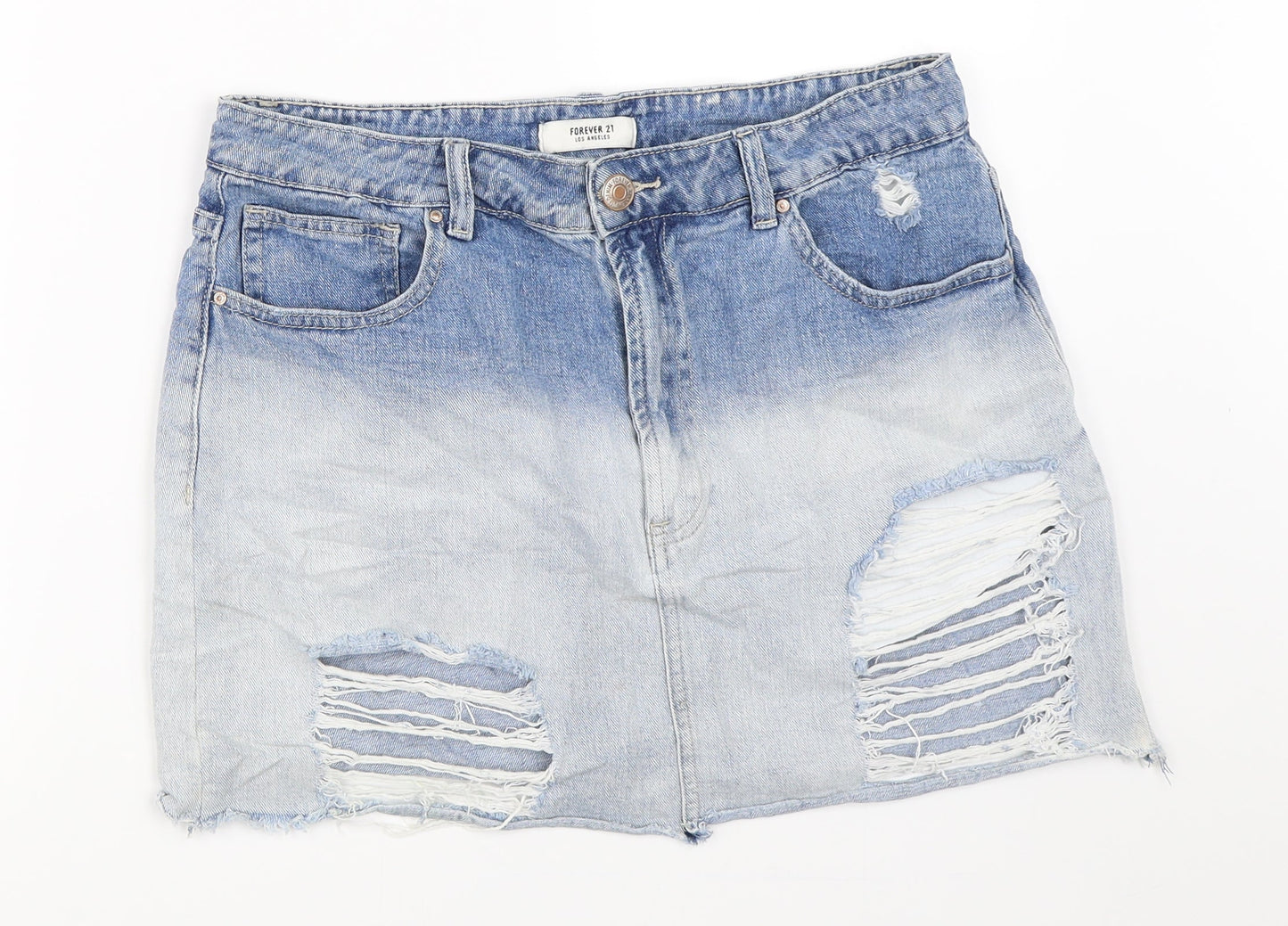 FOREVER 21 Womens Blue  Denim Mini Skirt Size 29 in
