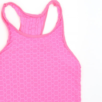 Womens UK Size S Preworn Pink Basic Tank