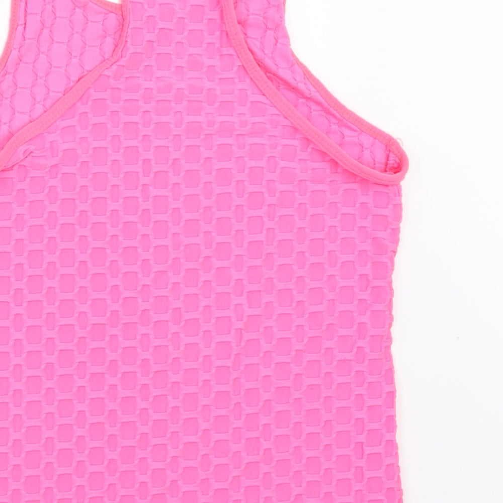 Womens UK Size S Preworn Pink Basic Tank