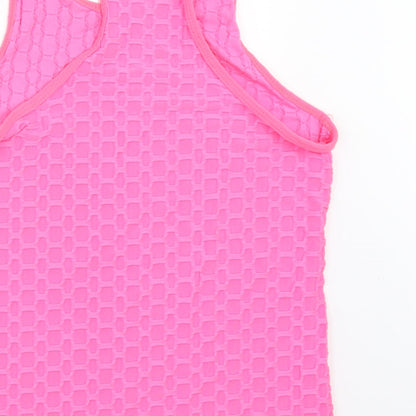 Womens UK Size S Preworn Pink Basic Tank