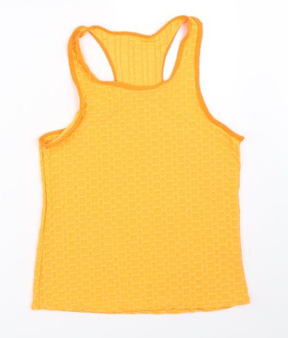 Womens UK Size S Preworn Orange Basic Tank