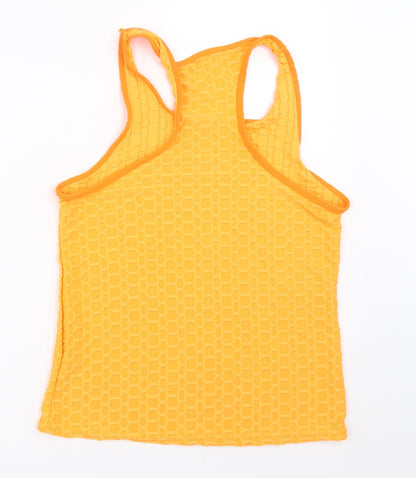 Womens UK Size S Preworn Orange Basic Tank