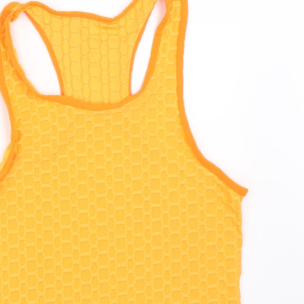 Womens UK Size S Preworn Orange Basic Tank