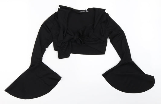 Boohoo Womens Black   Cropped Blouse Size 8