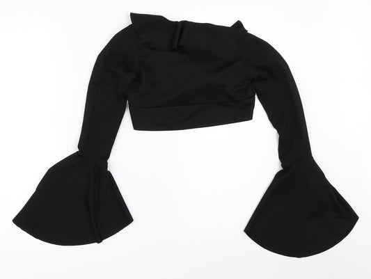Boohoo Womens Black   Cropped Blouse Size 8
