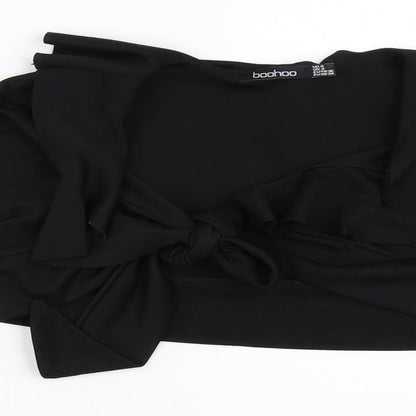 Boohoo Womens Black   Cropped Blouse Size 8
