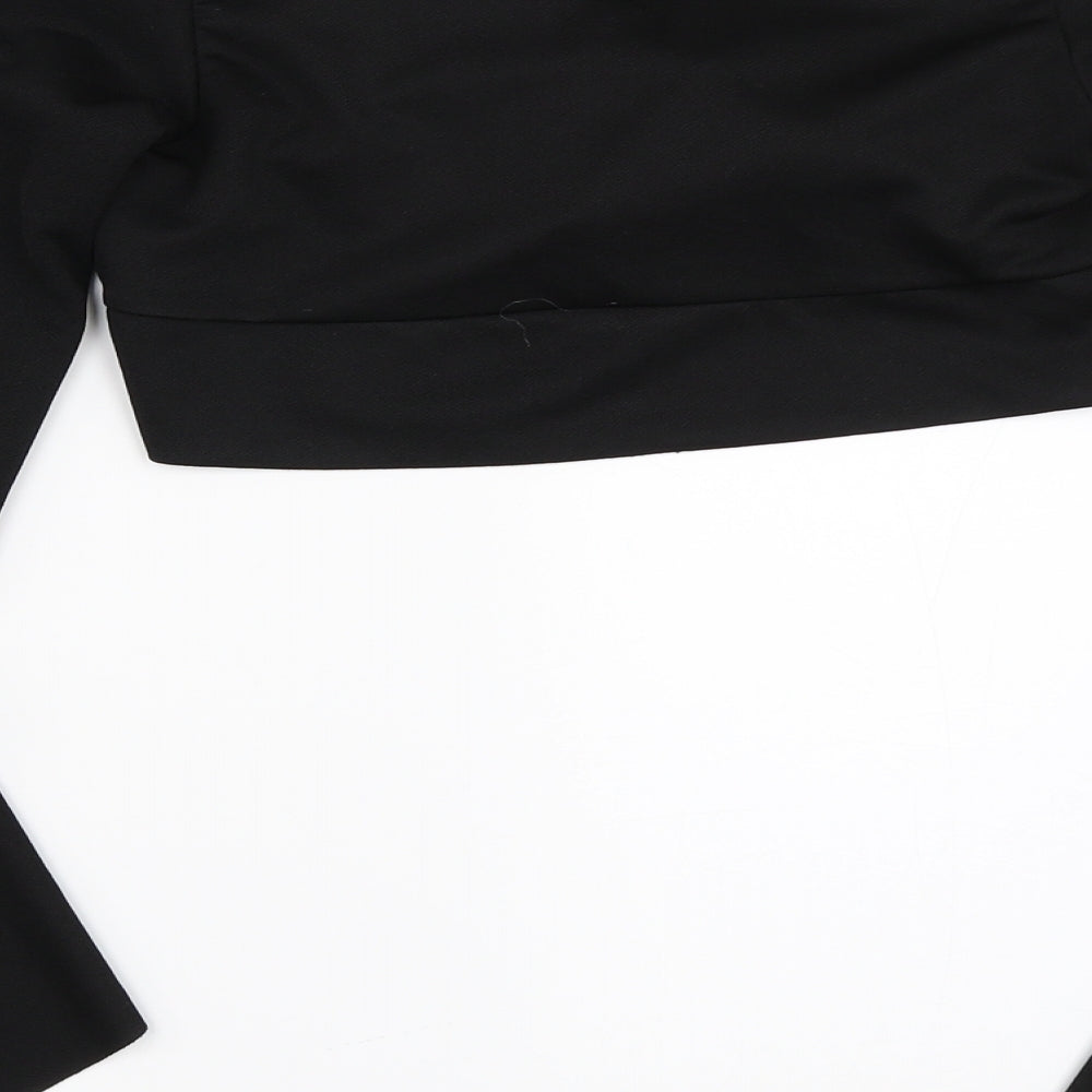 Boohoo Womens Black   Cropped Blouse Size 8