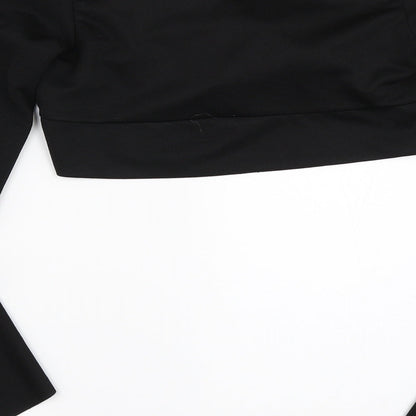 Boohoo Womens Black   Cropped Blouse Size 8