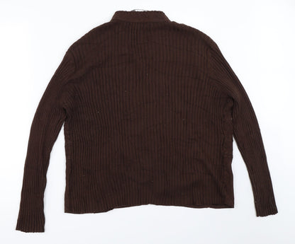 Womens UK Size 2XL Klass Brown Cardigan Jumper