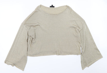 Womens UK Size 14 Topshop Gold Pullover Jumper
