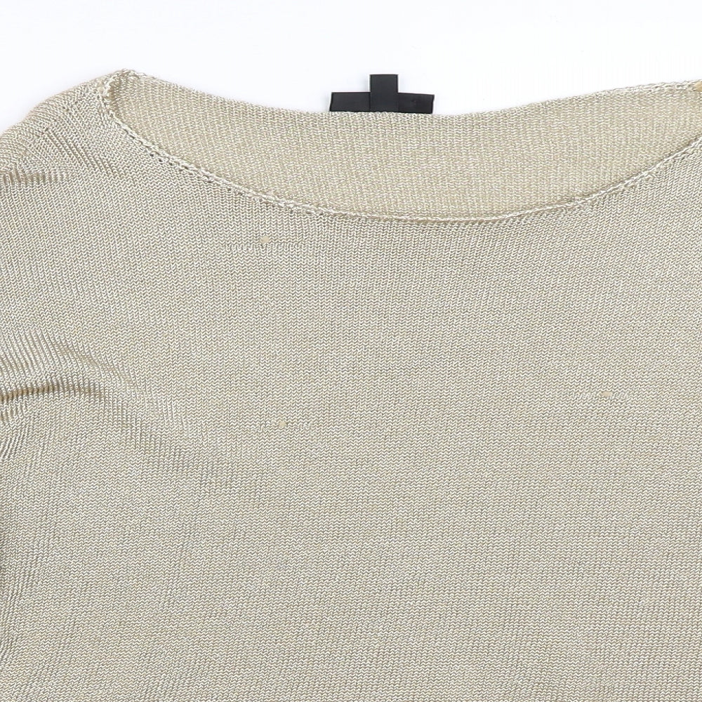 Womens UK Size 14 Topshop Gold Pullover Jumper