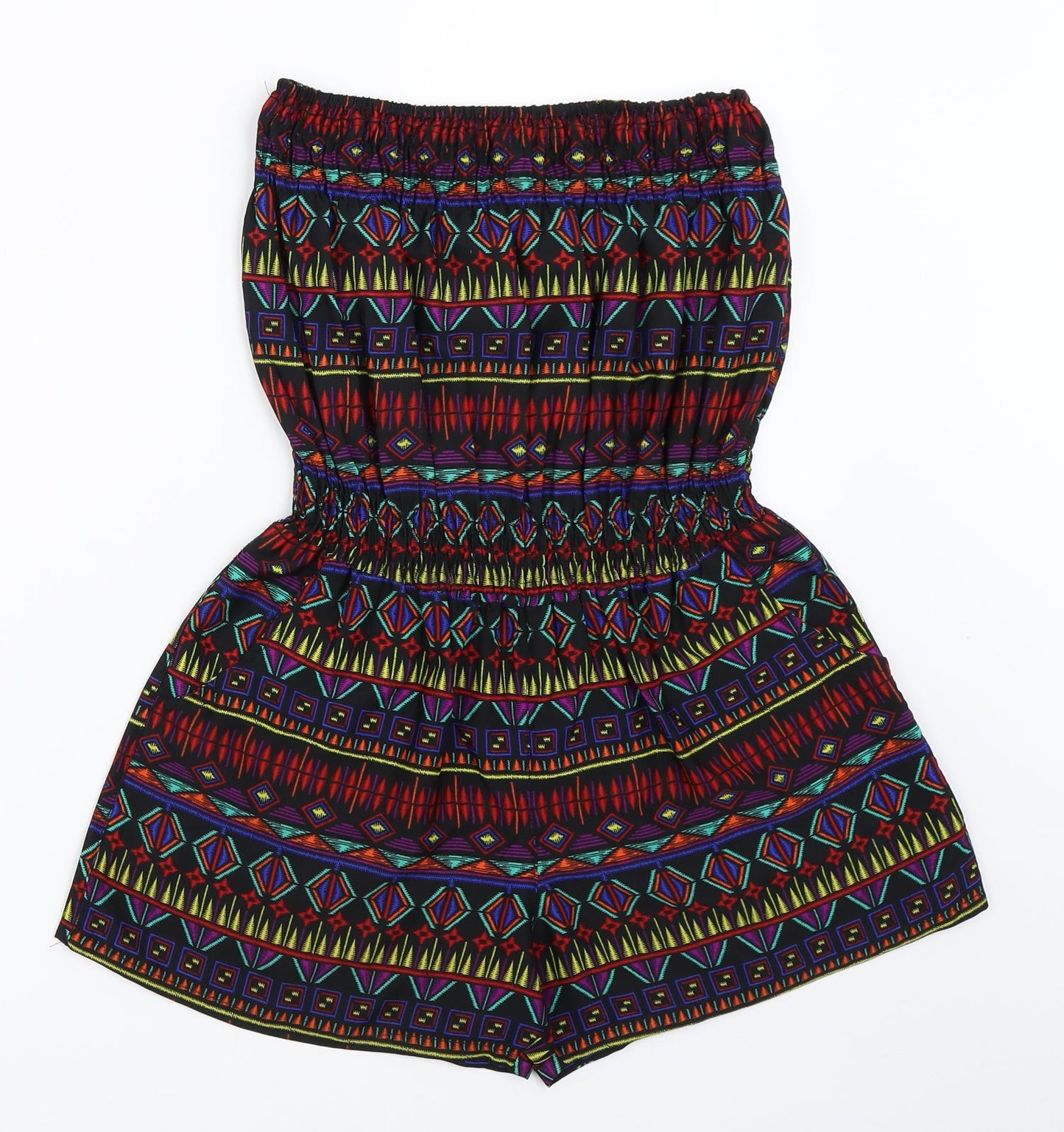 Ocean Club Womens Black Geometric  Playsuit One-Piece Size 8