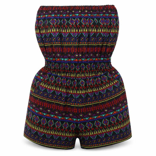 Ocean Club Womens Black Geometric  Playsuit One-Piece Size 8