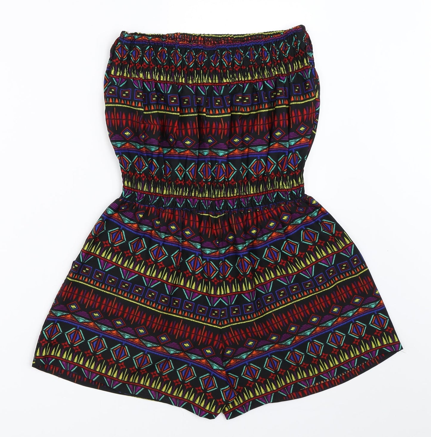 Ocean Club Womens Black Geometric  Playsuit One-Piece Size 8