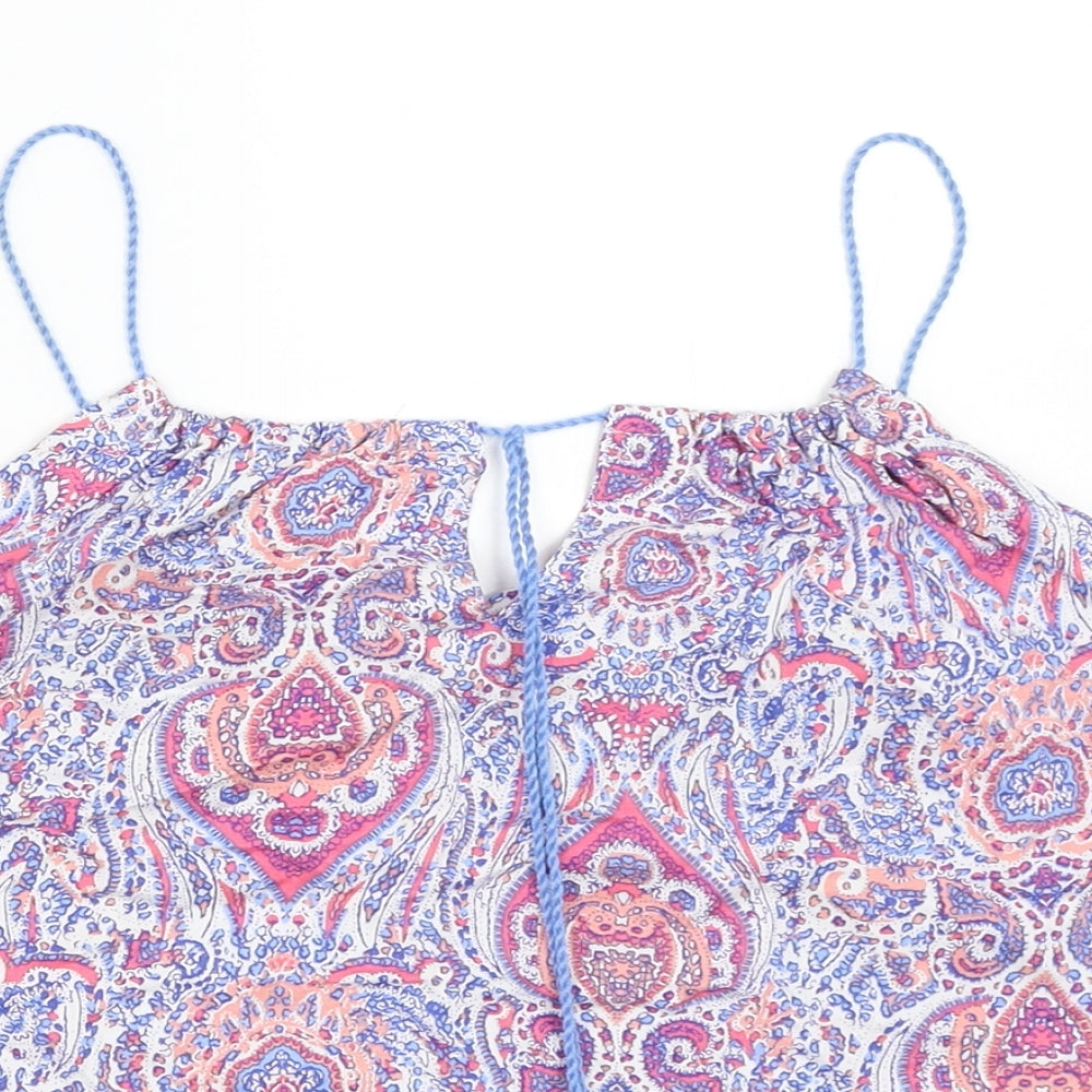 Woman's Secret Womens Blue Geometric  Camisole Blouse Size XS