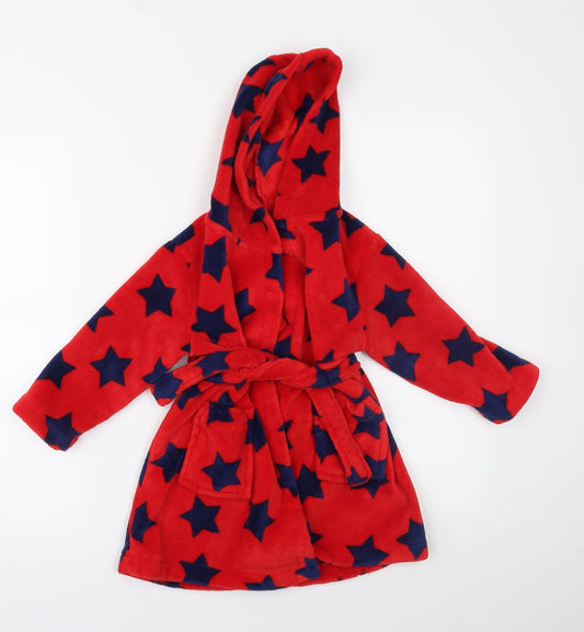 George Boys Red Solid   Robe Size 2 Years