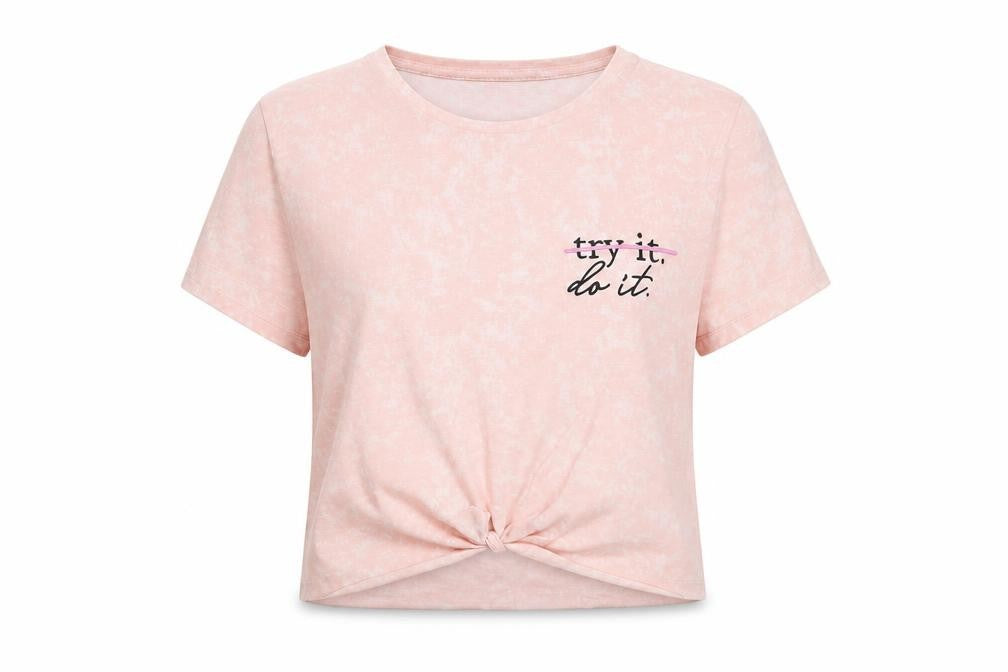 Womens UK Size S Primark Pink Cropped Polo