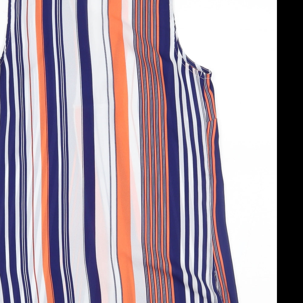 George Womens Multicoloured Striped  Basic Blouse Size 8