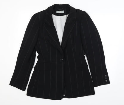 Wallis Womens Black Striped  Jacket Blazer Size 10