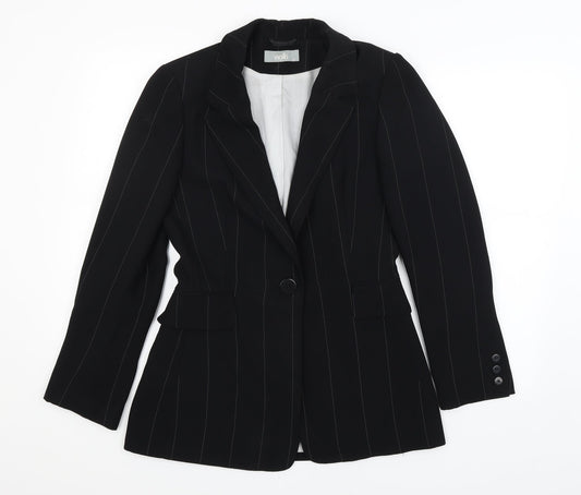 Wallis Womens Black Striped  Jacket Blazer Size 10