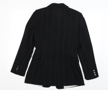Wallis Womens Black Striped  Jacket Blazer Size 10