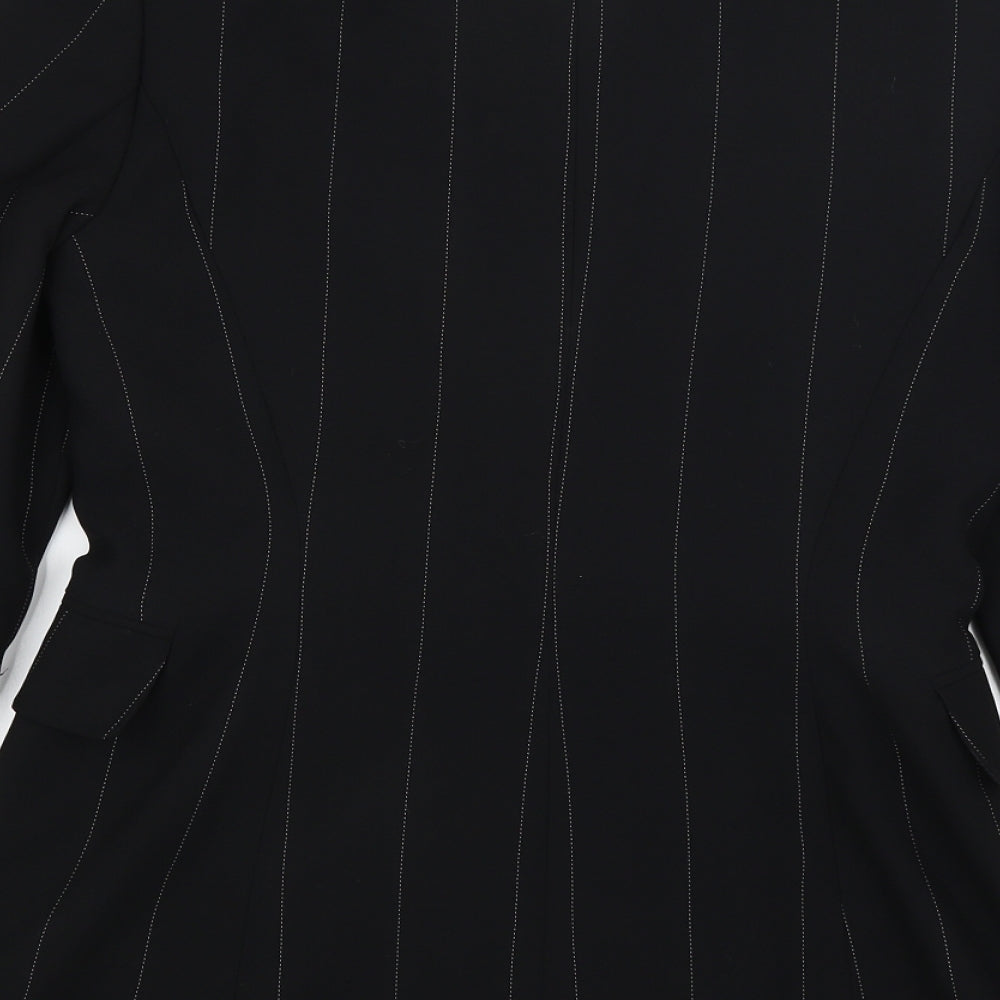 Wallis Womens Black Striped  Jacket Blazer Size 10