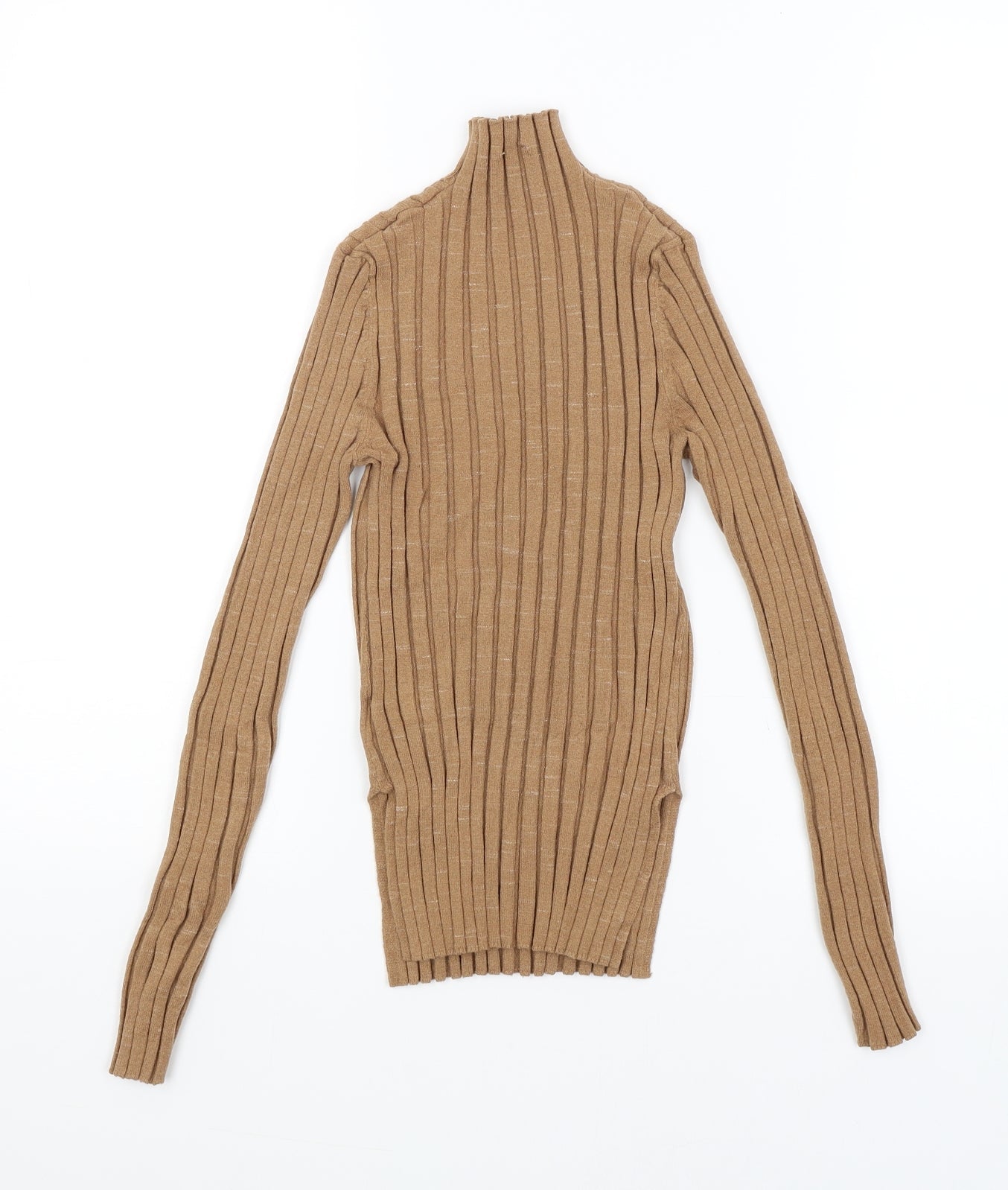 Womens UK Size 8 Topshop Brown Basic T-Shirt