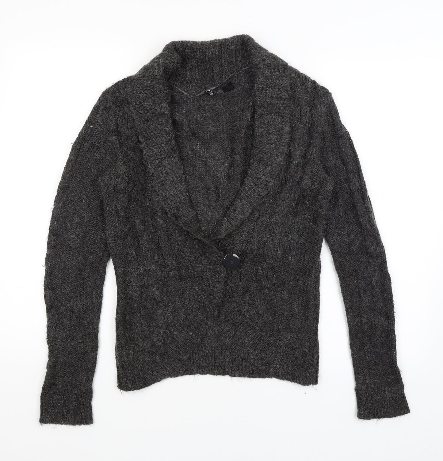 Womens UK Size 10 Divided Grey Cardigan Jumper