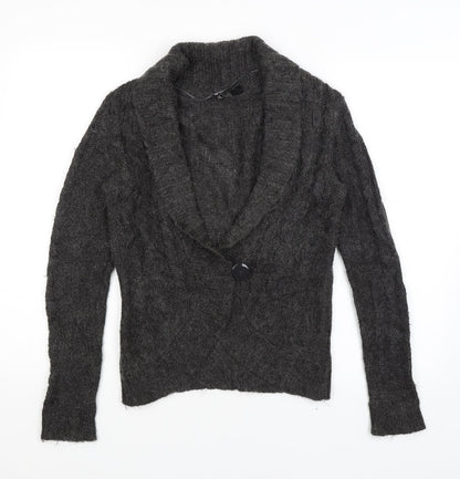 Womens UK Size 10 Divided Grey Cardigan Jumper