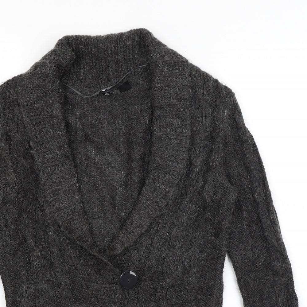 Womens UK Size 10 Divided Grey Cardigan Jumper