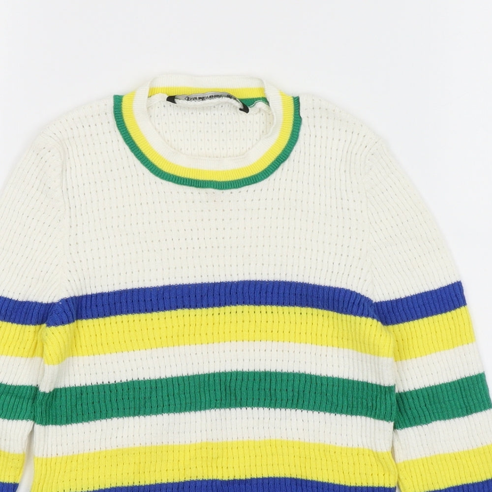 Womens UK Size S Astradivarius White Pullover Jumper