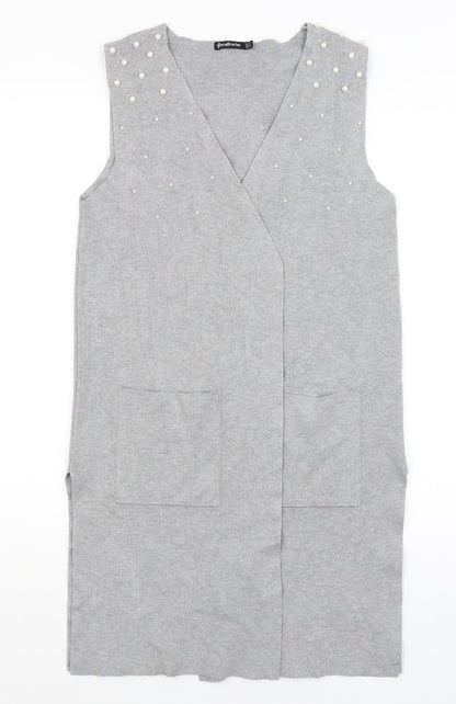 Womens UK Size M Astradivarius Grey Wrap Jumper