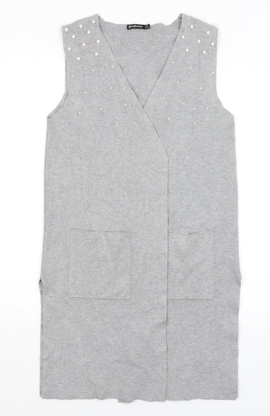 Womens UK Size M Astradivarius Grey Wrap Jumper