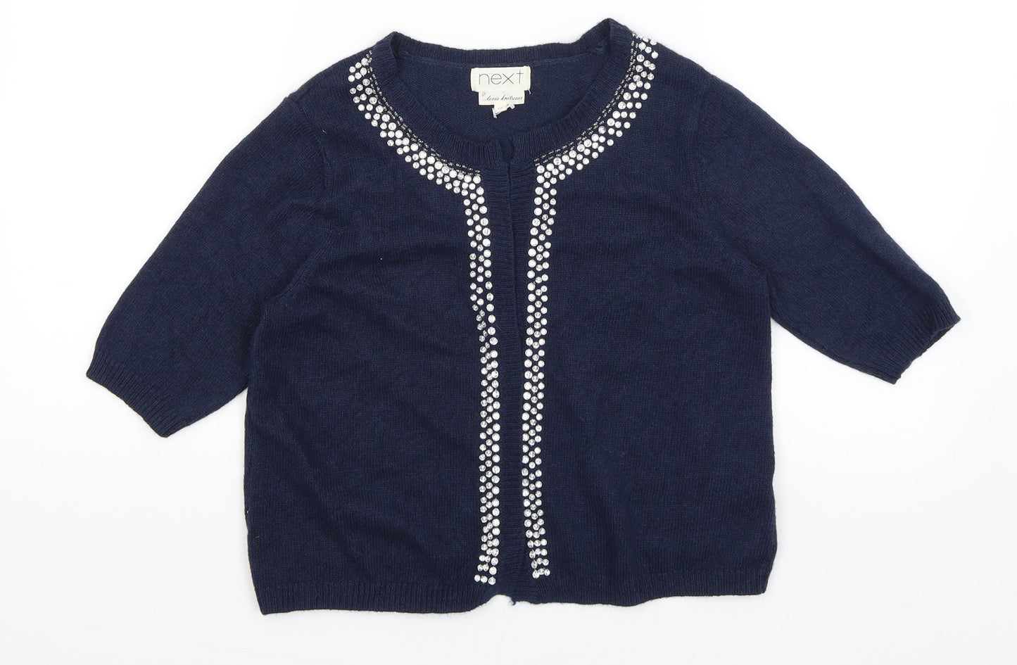 Womens UK Size 12 NEXT Blue Wrap Jumper