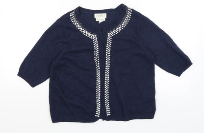 Womens UK Size 12 NEXT Blue Wrap Jumper