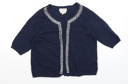 Womens UK Size 12 NEXT Blue Wrap Jumper