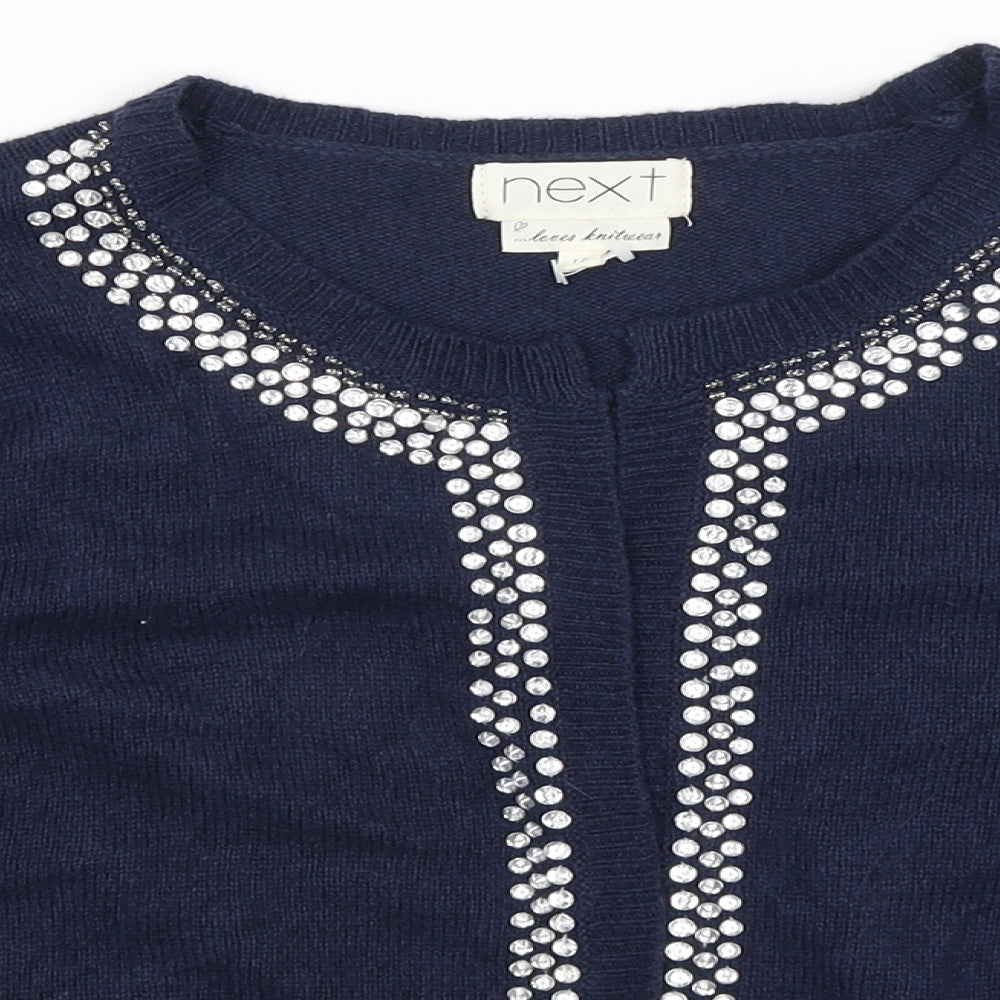 Womens UK Size 12 NEXT Blue Wrap Jumper