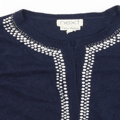 Womens UK Size 12 NEXT Blue Wrap Jumper