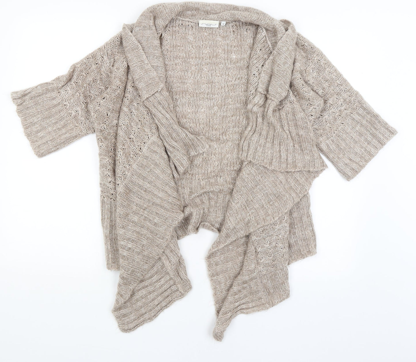 Womens UK Size 10 New Look Brown Wrap Jumper