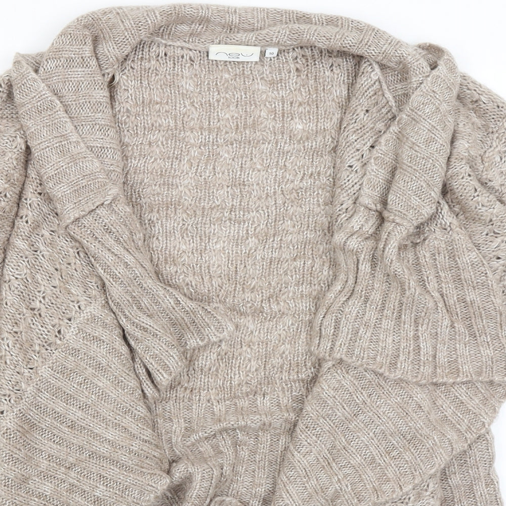 Womens UK Size 10 New Look Brown Wrap Jumper