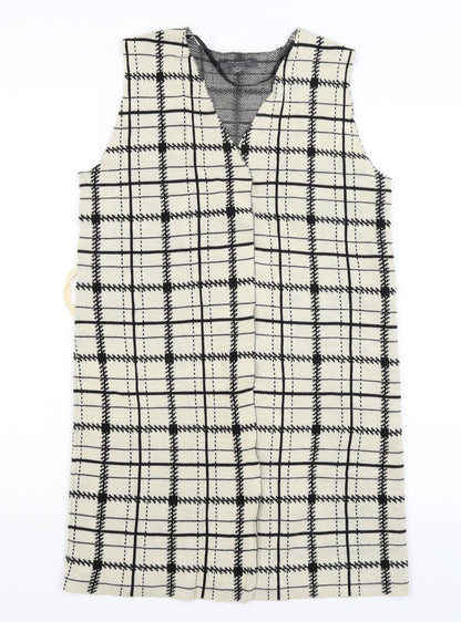Primark Womens Beige Check  Wrap Jumper Size 6