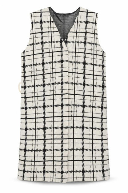 Primark Womens Beige Check  Wrap Jumper Size 6