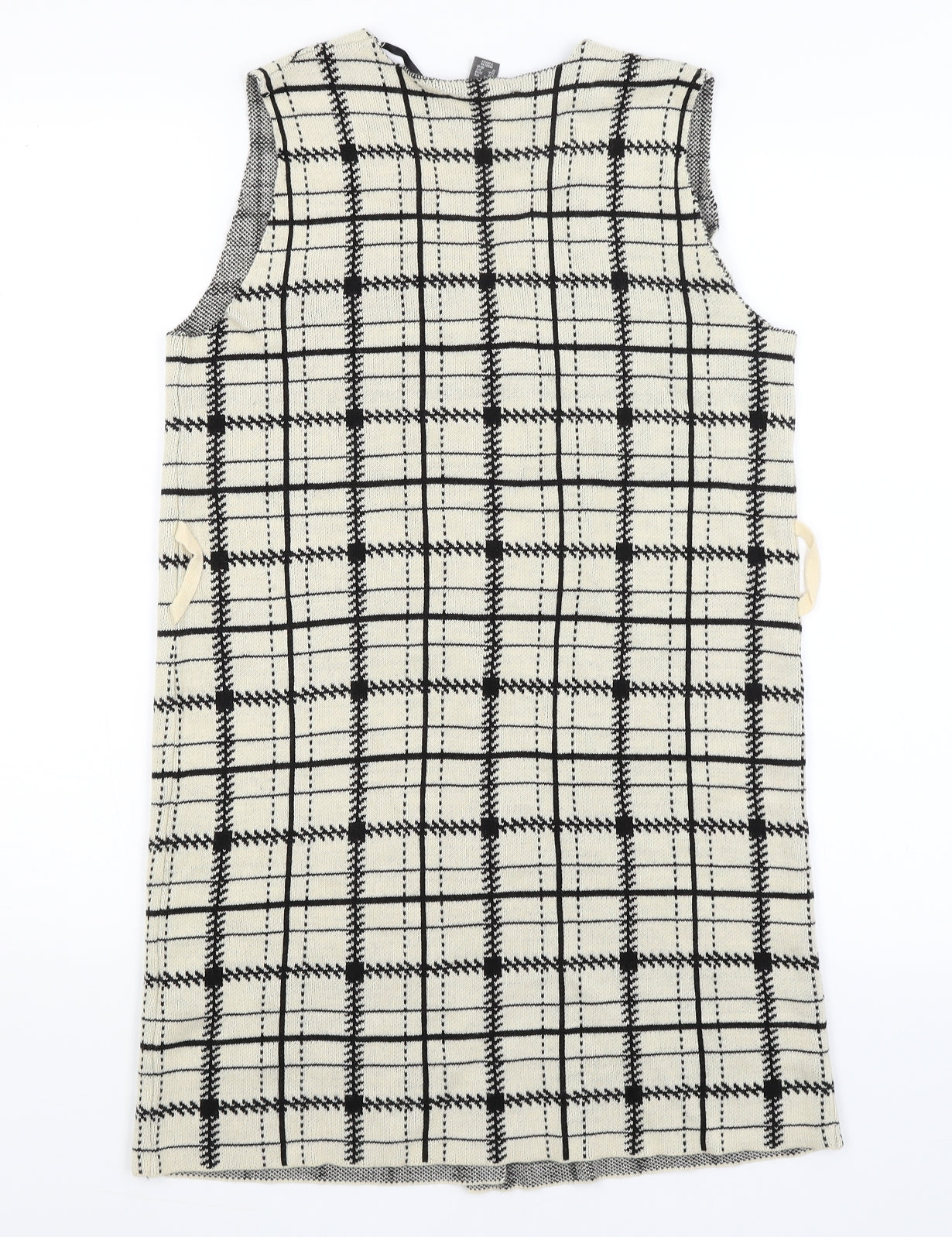 Primark Womens Beige Check  Wrap Jumper Size 6