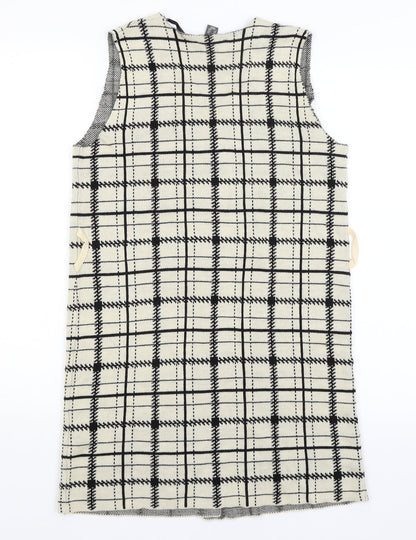 Primark Womens Beige Check  Wrap Jumper Size 6