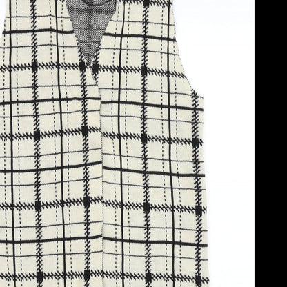 Primark Womens Beige Check  Wrap Jumper Size 6